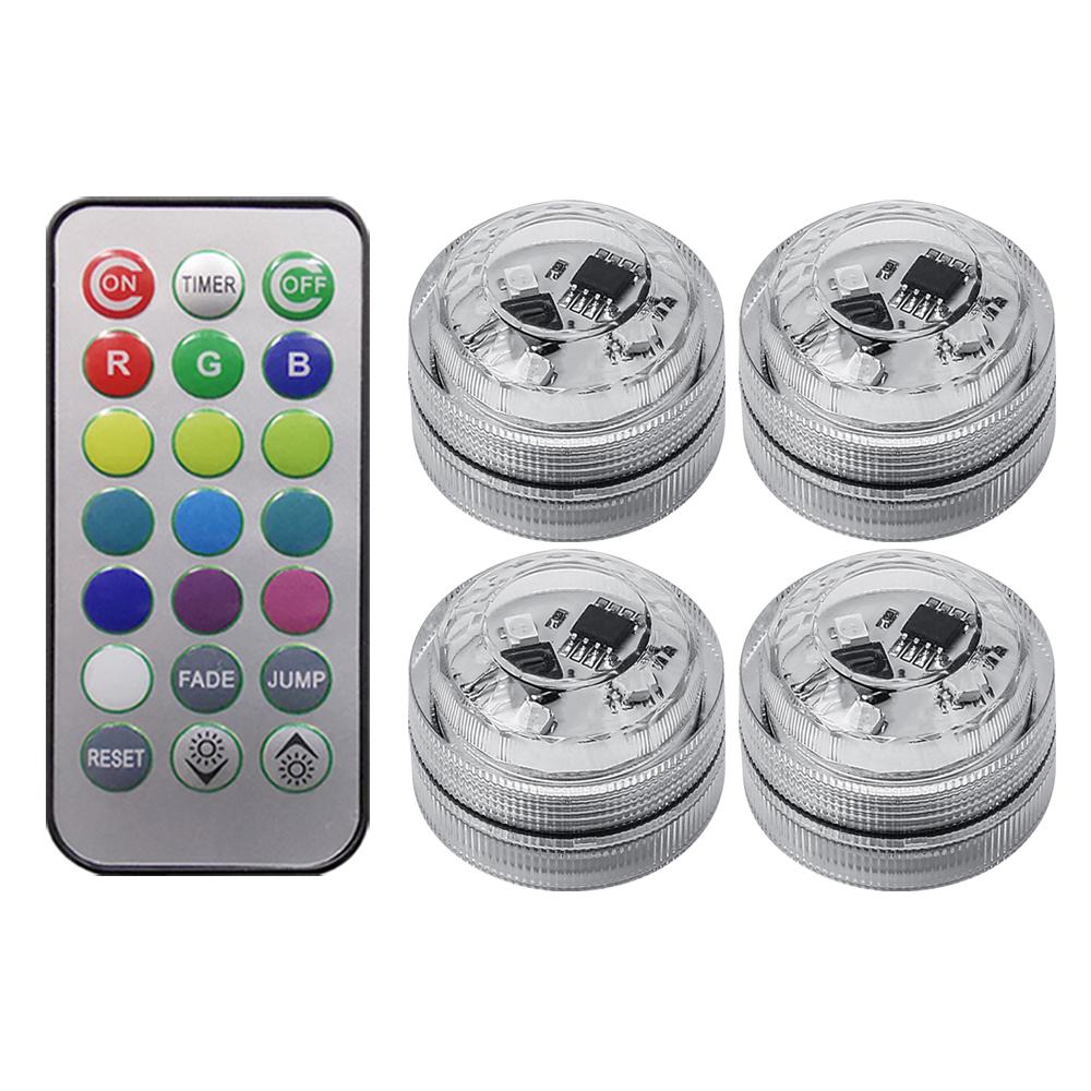 Wireless Adhesive LED Car Interior Ambient Light Remote Control Decoration Auto Roof Foot Atmosphere Lamp with Battery