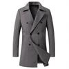 2024 Autumn/Winter Men's Plaid Woolen Coat: Mid-Length, Warm, European Size