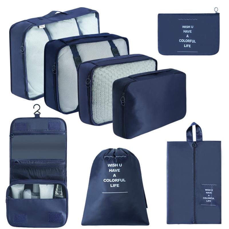 7-Piece Travel Storage Bag Set for Clothing and Luggage Organization