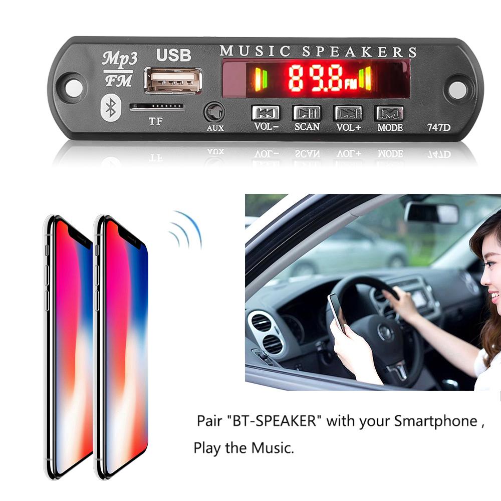 KEBIDU Bluetooth 5.0 MP3 Decoder Board DC 9V-12V FM Radio Modul Drahtloser Auto Musik Player Unterstützung USB AUX TF Karte Auto Kit