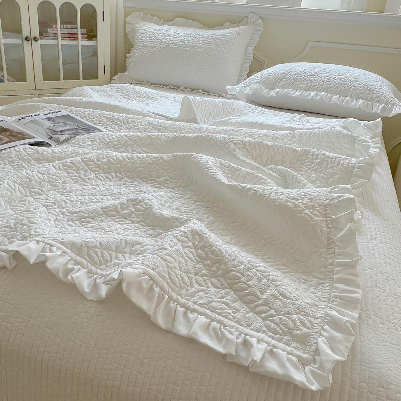 Ruffled Gauze Quilted Summer Cool Quilt Cover - Double Person Thin Air Conditioning Quilt