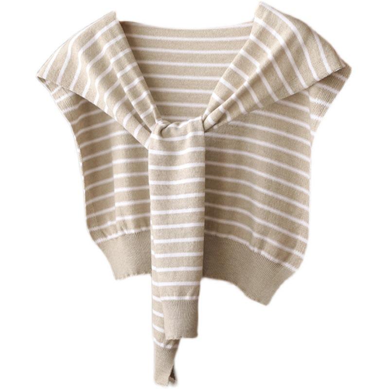Women's Summer Striped Shawl Cardigan: Lightweight Neck Protection Scarf & Wrap for Air-Conditioned Offices