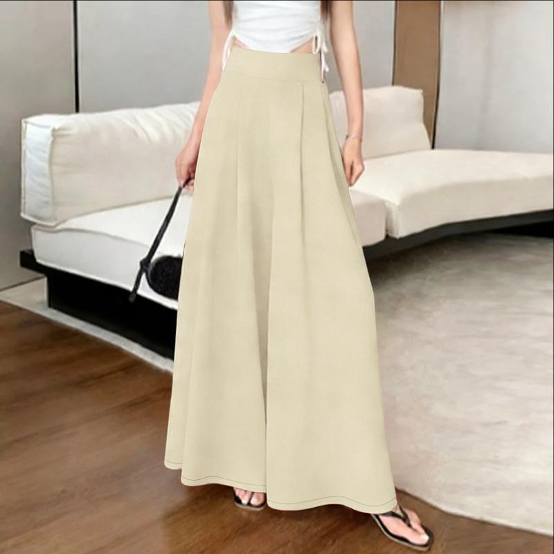 

Жіночі повсякденні широкі брюки ZANZEA з еластичною талією 2XL абрикосовий