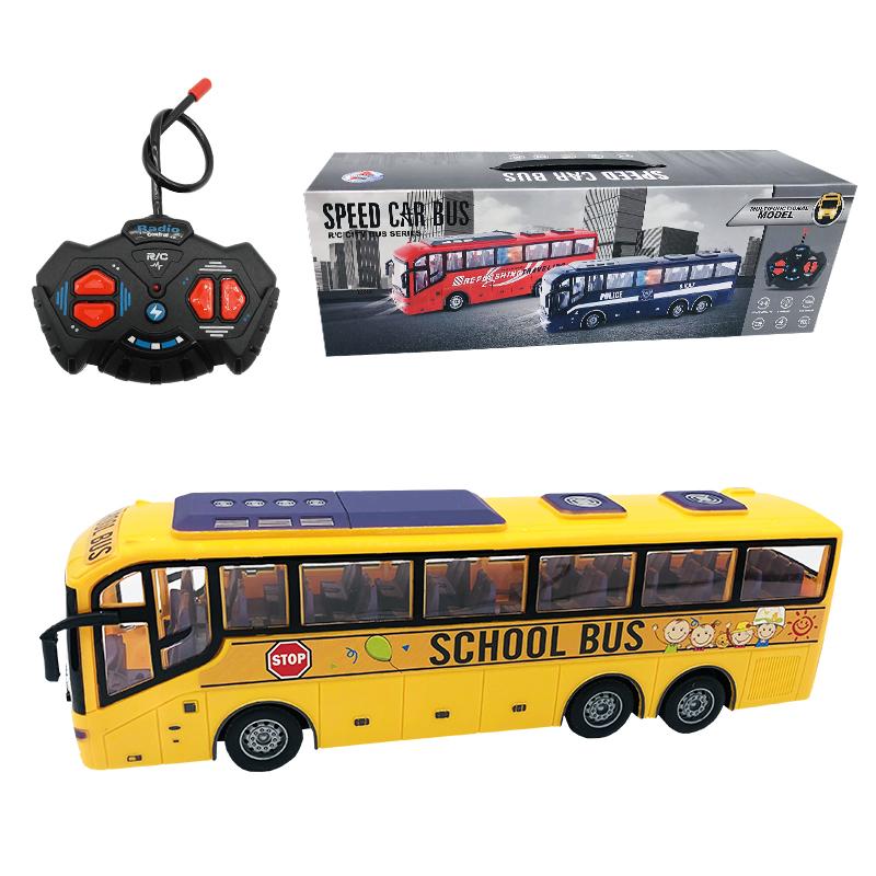 Non-Toxic 1:30 17Mhz Rc Car Travel Bus Electric Big Remote Control Truck With Light Simulation School City Model Toy For Children Gift
