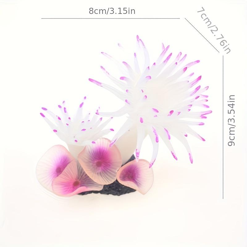 1Pc Aquarium White Flower Simulation Coral Combination, Fish Tank Landscaping Submarine Soft Coral Simulation Sea Tree Silicone