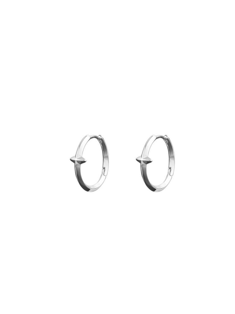 Aora Cross Silver Point Ring Earrings