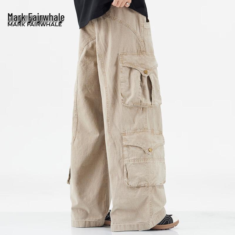 Mark Fairwhale Men's Multi-Pocket Loose Fit Cotton Cargo Pants