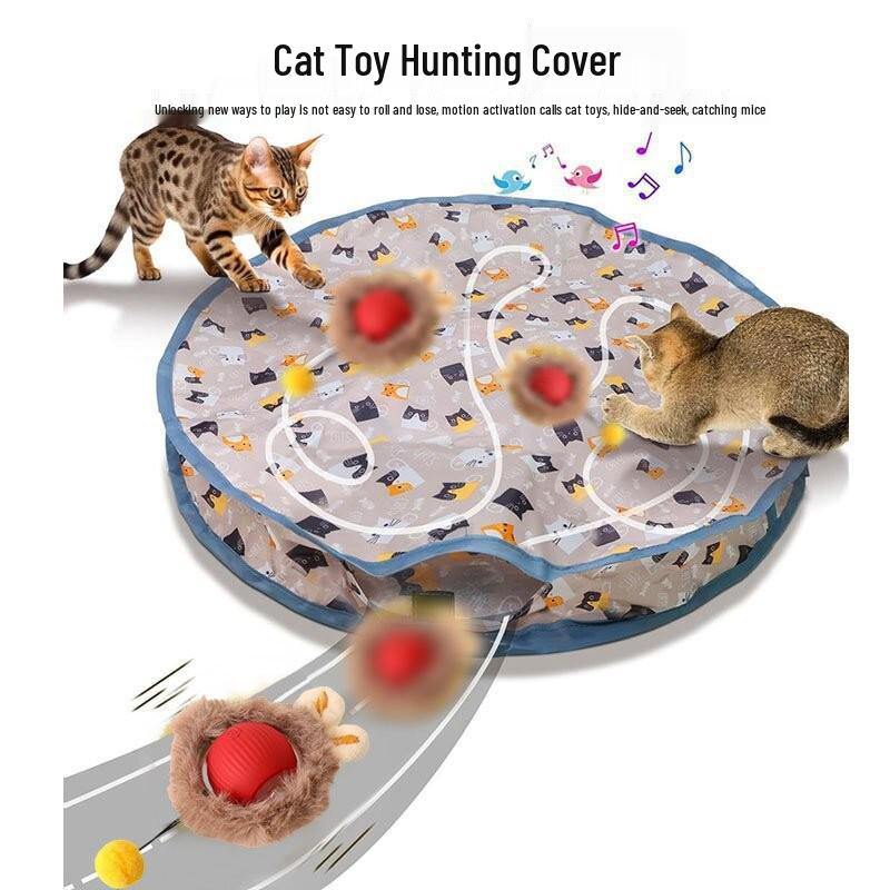 Interactive Cat Teaser: Self-Entertainment Hiding Turntable Toy