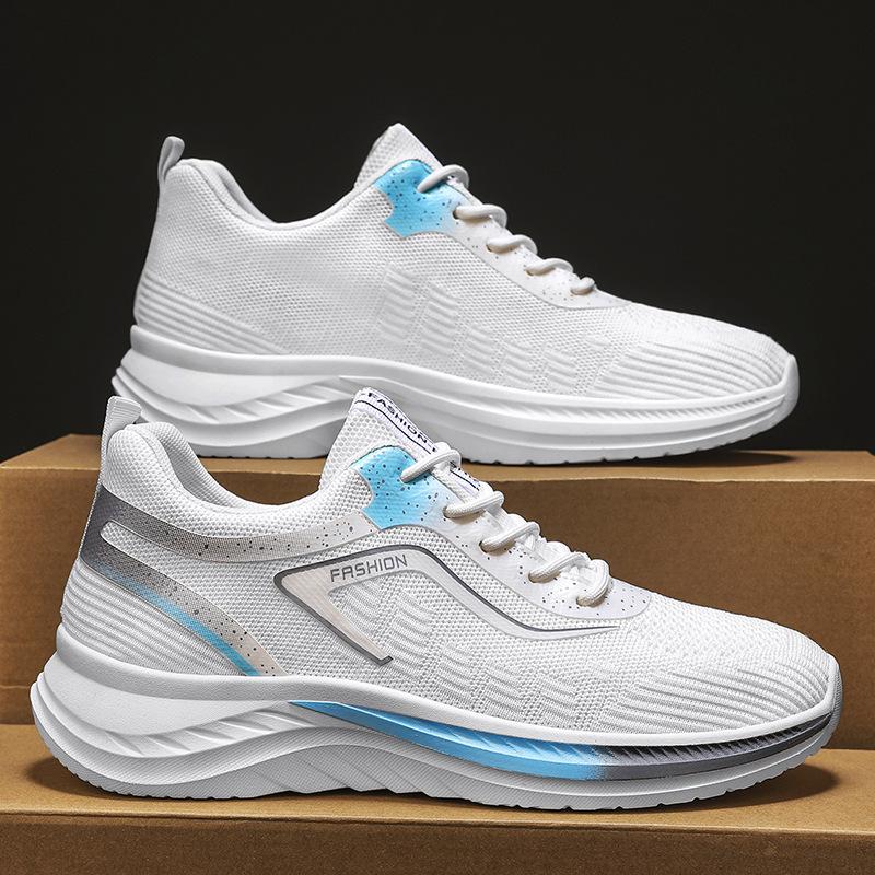 

New men s daily fashion thick-soled fly-woven lace-up casual versatile four-season can wear breathable sports style men s shoes 44