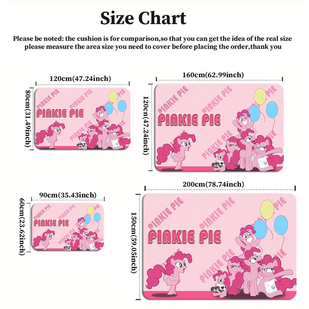 Cute Pink Cartoon Pony Area Rug, Balloon Theme Non-slip Floor Mat, Decorative Carpet for Kids Girls Bedroom, Washable Home Gift