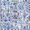 50 Blue & White Porcelain Ceramic Stickers: Chinese Trend for Journals, Phone Cases, and Desktop Decor