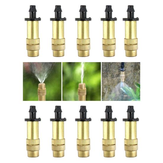10Pcs/Set Practical Pressure-proof Spray Nozzle Reliable Adjustable Copper Hose Nozzle for Outdoor