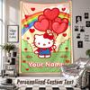 Custom Tapestry Wall Hanging, Hello Kitty Personalized Name Text Home Wall Decor