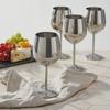 1/2pcs Stainless Steel Cocktail Glasses Red Wine Champagne Glass Drinkware Shatterproof Metal Cups For Home Bar Dinner Party