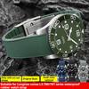 Für Longines HydroConquest L3.781/642/742/782 21mm Blaues Silikon Taucheruhrarmband - Gebogenes Ende Gummiarmband Ersatz