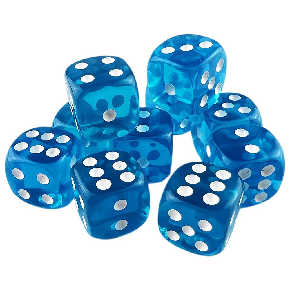 Candy Color Dice 10pcs 6 Sided Translucent Dice Acrylic Game Dice Set