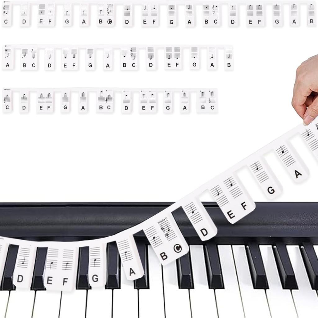 New Removable Piano Keyboard Stickers – 88/61 Key Note Labels For Beginners, Colorful Learning Guide With Letter Names