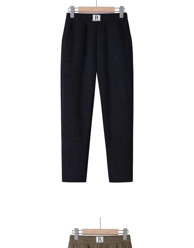 High Waist Thickened Velvet Chenille Corduroy Pants for Middle-aged Women - Warm, Elastic, Casual Fit