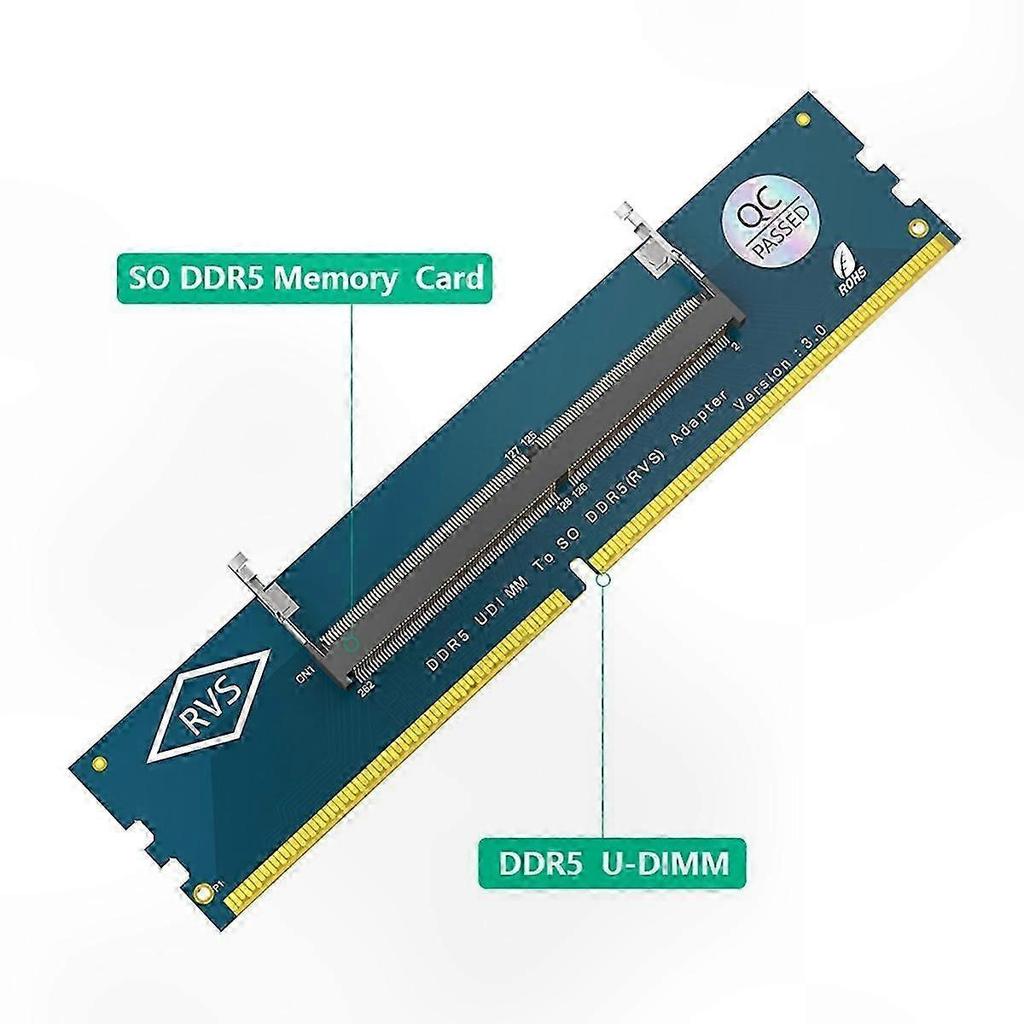 Laptop DDR5 RAM To Desktop SO-DIMM Adapter Card, Memory Tester for DDR5 SO-DIMM To U-DIMM Conversion