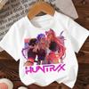 Koszulka z krótkim rękawem Łowcy Demonów Fioletowa Koszulka Anime Styl Harajuku Odzież Dziecięca dla Dziewcząt Chłopców Huntrix Tygrys Top