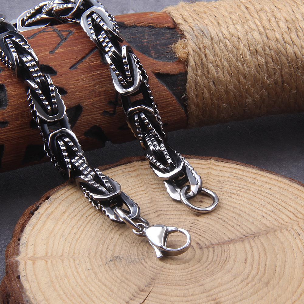 Vikings Jewelry Personalized Pattern Chain Bracelet Men's Thick Section Boy Hip-hop Street Hipster Fashion Jewelry with Wood Box