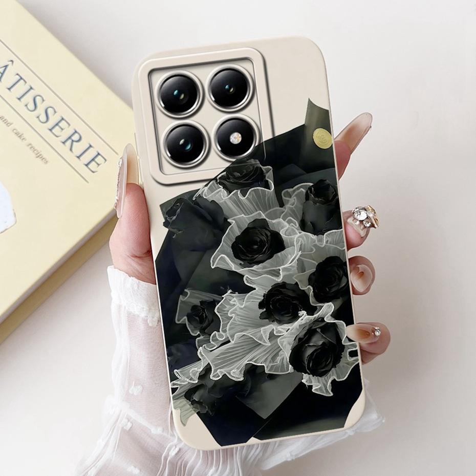 Beautiful Floral Phone Case For Xiaomi 14T Pro Soft Silicone Shockproof Cover For Xiaomi 14T 14 T Pro 5G Cases Bumpers
