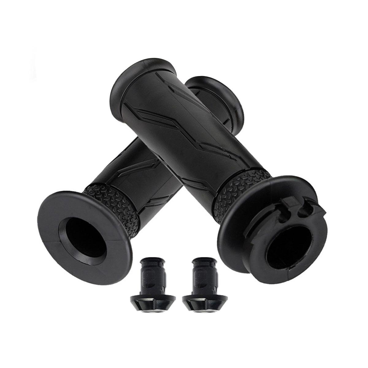 

7/8 22mm Motorcycle Hand Grips Rubber Gel Grip with Bar End Plug for Honda Kawasaki Yamaha Ducati Suzuki BMW Vespa Aprilia чорний