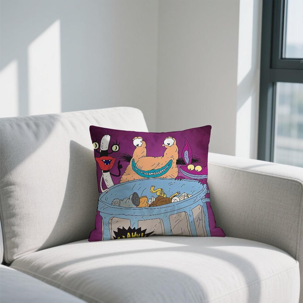 Aaahh R-Real M-Monsters cushion cover Double Sided Printed Polyester Pillowcase Pattern Decorative Zipper Cushion Cover 30cmx30cm