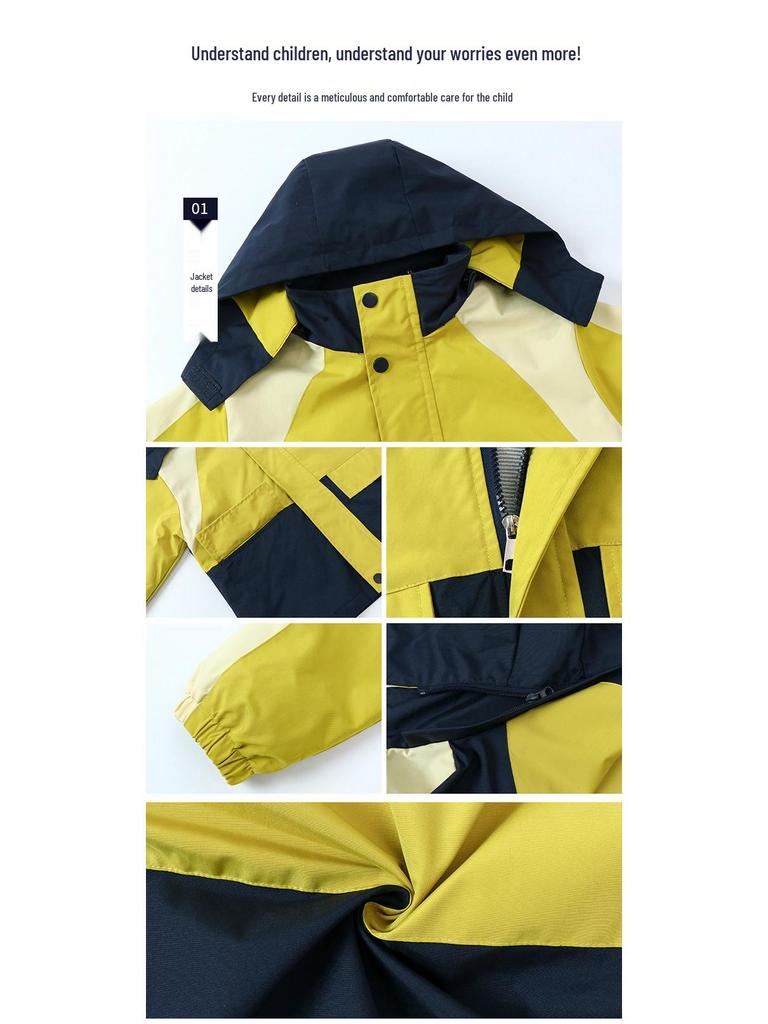 Primary School Windbreaker Autumn/Winter Uniform Three-Piece Set for First Grade and Kindergarten Students