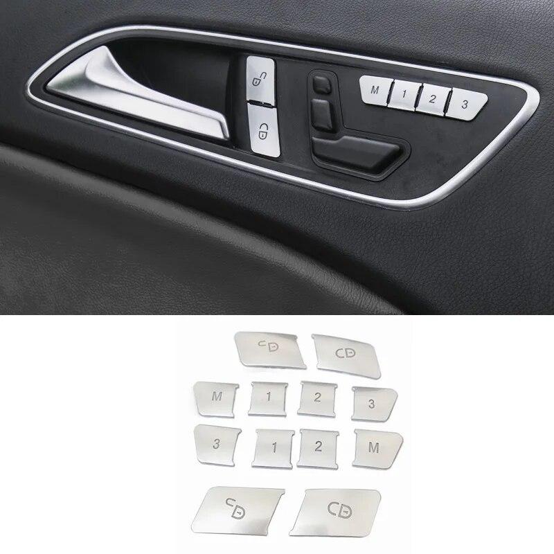Car Seat Adjust Memory Unlock Button Cover Sticker for Mercedes Benz A B C E Class W204 W212 GLA X156 CLA C117 GLE 6 ML GL GLS