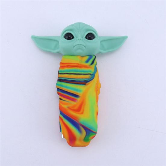 Baby Yoda Figure Model Toy Cute Cartoon Craft Miniature Figurine Ornament Collectible Star War Cartoon Alien Figure Silicone Pipe Christmas Gift