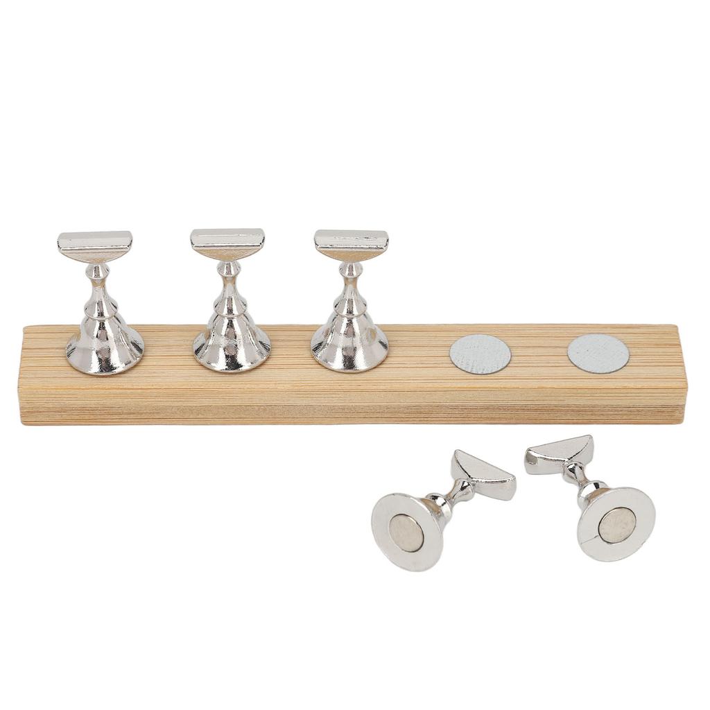Magnetic Nail Display Stand Log Alloy DIY Training Fingernail Display Holder for Beauty Salon