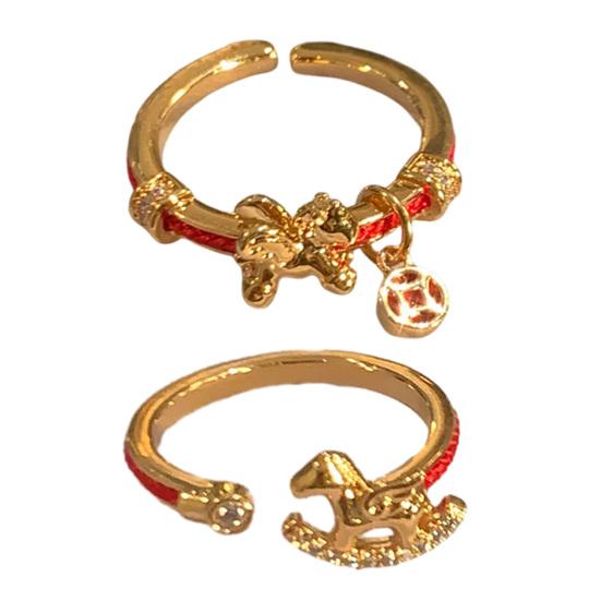 Women Ring Horse Decor Opening Adjustable Design Finger Ring Versatile Style Finger Band Jewelry Accessories