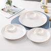777 Pure White Ceramic Divided Serving Plate