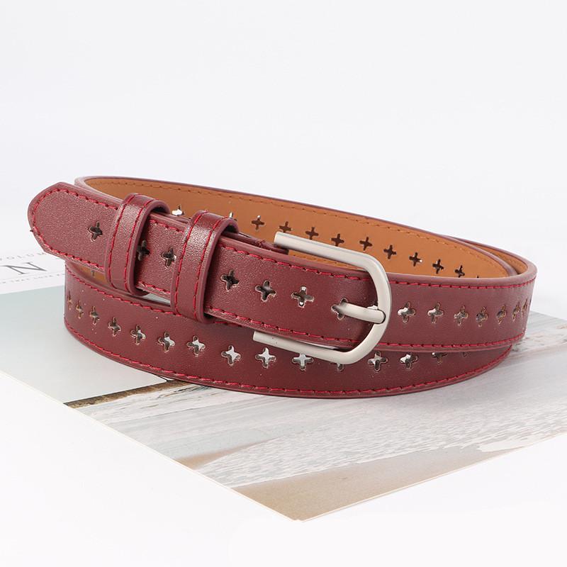 Belt Small Retro Minimalist Waistband Hollowed Out Holes Womens Student Jeans