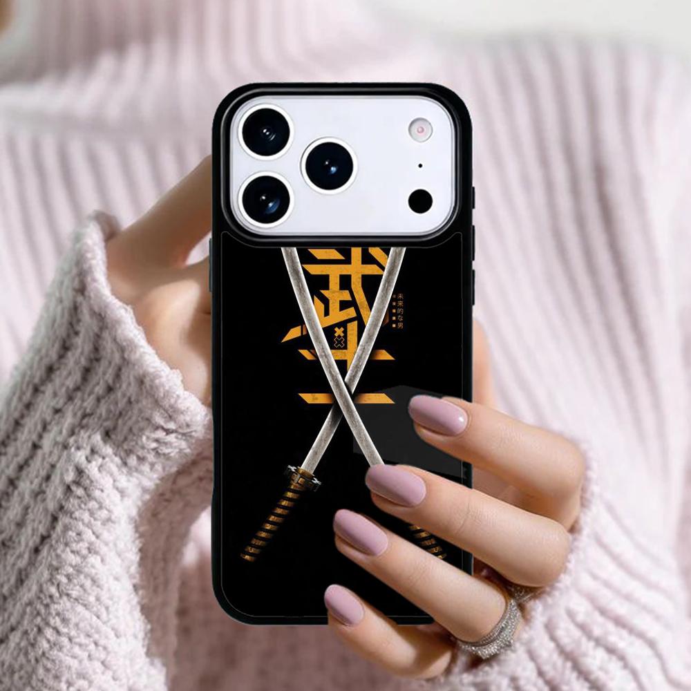Japan Samurai Katana Phone Case For Apple iPhone 17 Air 16E 15 14 Plus 13 12 11 Pro Max Mini Funda Cover