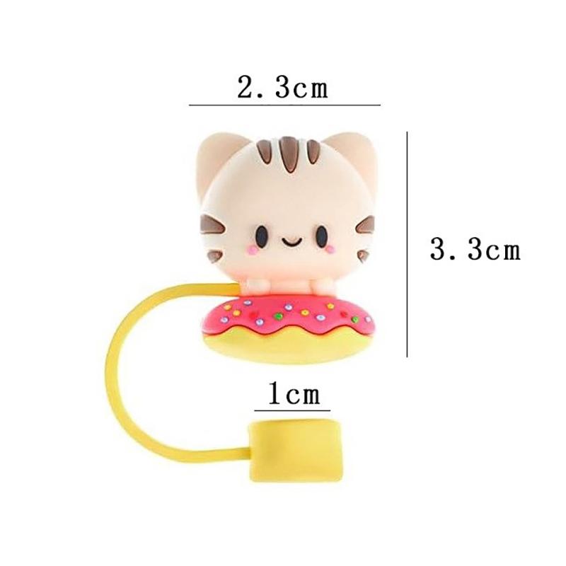 1Pc Silikon Abdichtung Stroh Stecker Wiederverwendbare Trinken Staub Kappe Cartoon Stecker Tipps Abdeckung Anzug Küche Tasse Diy Zubehör