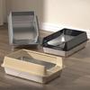 Stainless Steel Cats Litter Pan Large Litter Tray AntiSplash Odor Control Scratch Prevent Litter Container Box for Home