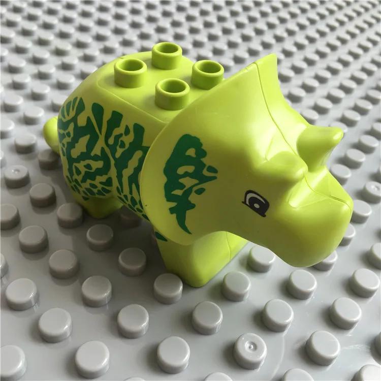 Large Building Block Set Zoo Animal Dinosaur Marine Creature Scale Modeling Horse Dog Cat Fish Compatible with Duplo Block Bricks