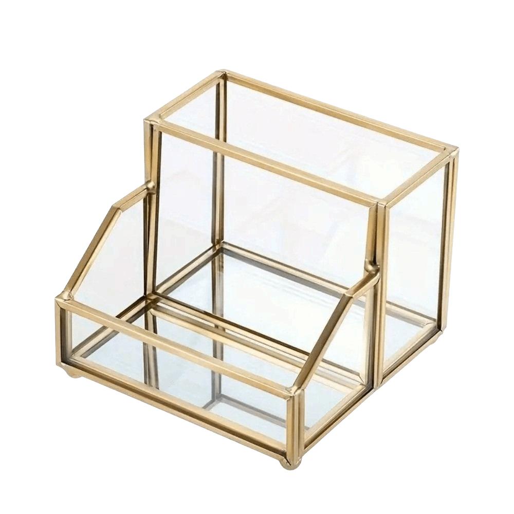 Golden Edge Business Card Holder Elegant Desk Organizer Creative Name Card Organizer Meetings
