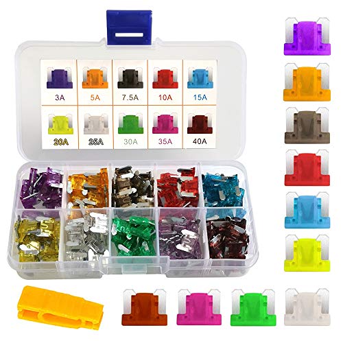 

Kiligen 100 шт. Низкопрофильные предохранители 12 В-24 В Автомобильные ножевые предохранители 3 А 5 А 7,5 А 10 А 15 А 20 А 25 А 30 А 35 А 40 А с инструментом для извлечения предохранителей - для автомобилей