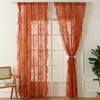 2 Pcs Ruffled Edge Gauze Curtain Retro Lace Sheer Curtain Romantic French Lace Floral Curtain  Door