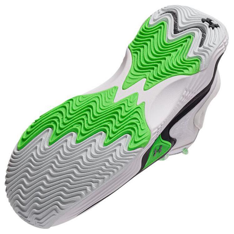 Under Armour Spawn 7 White Green Shock Black Unisex Sneakers 3028461-101