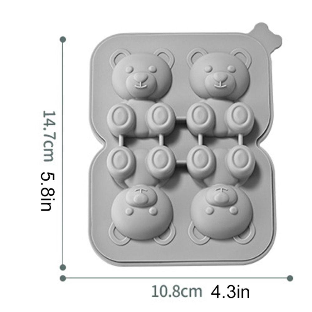 Silikon Bär Eiswürfelform 4 Fächer Eiswürfelbox Whiskey Eiswürfelform Zuhause