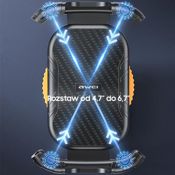 Awei Uchwyt Rowerowy X29 4,7-6,7Do Ramy Czarny/Black