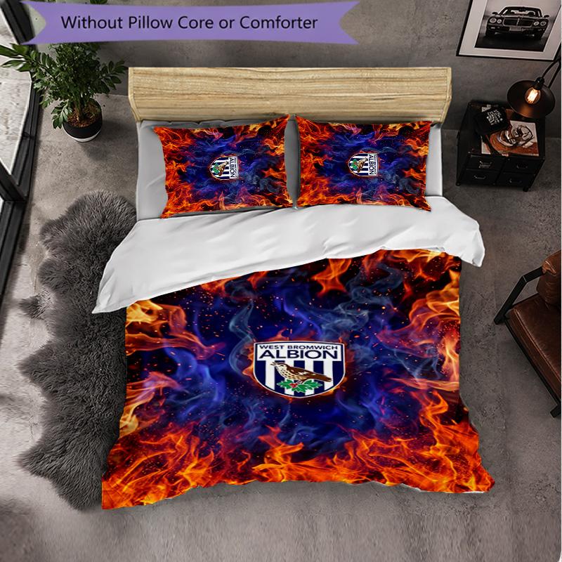 West Bromwich Albion Football Set Biancheria da Letto 3 Pezzi Morbido Set Copripiumino con Federe Set Decorazione Camera da Letto per la Casa