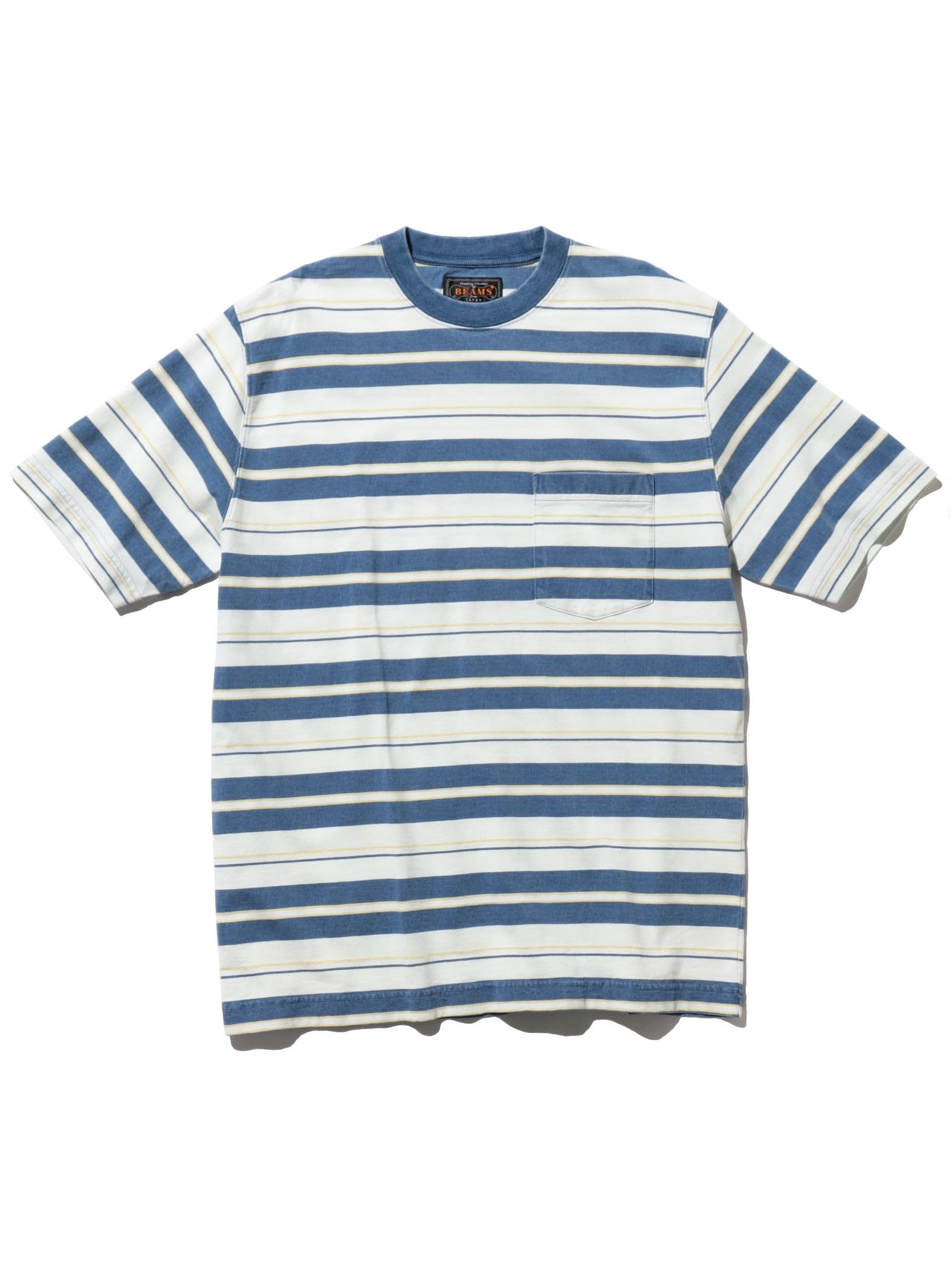 

Beams Plus S/S Pocket Tee Stripe Indigo Men s SAX XL