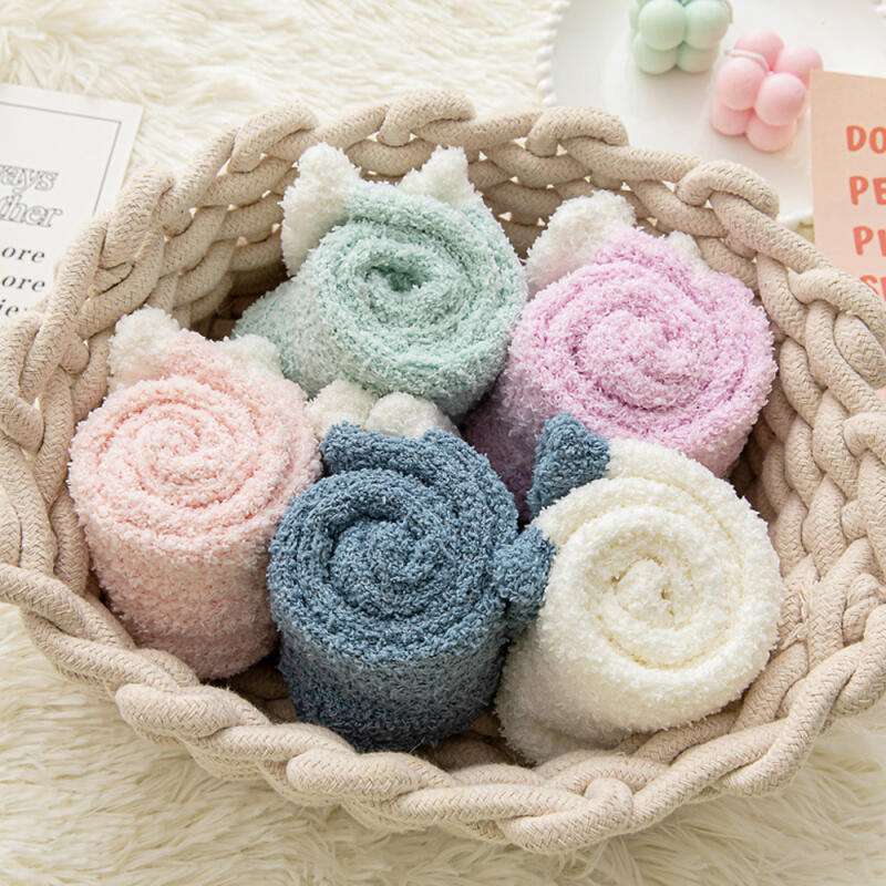 4 Pairs of Winter Warm Maternity Microfiber Sleep Socks 4 pairs of ivory