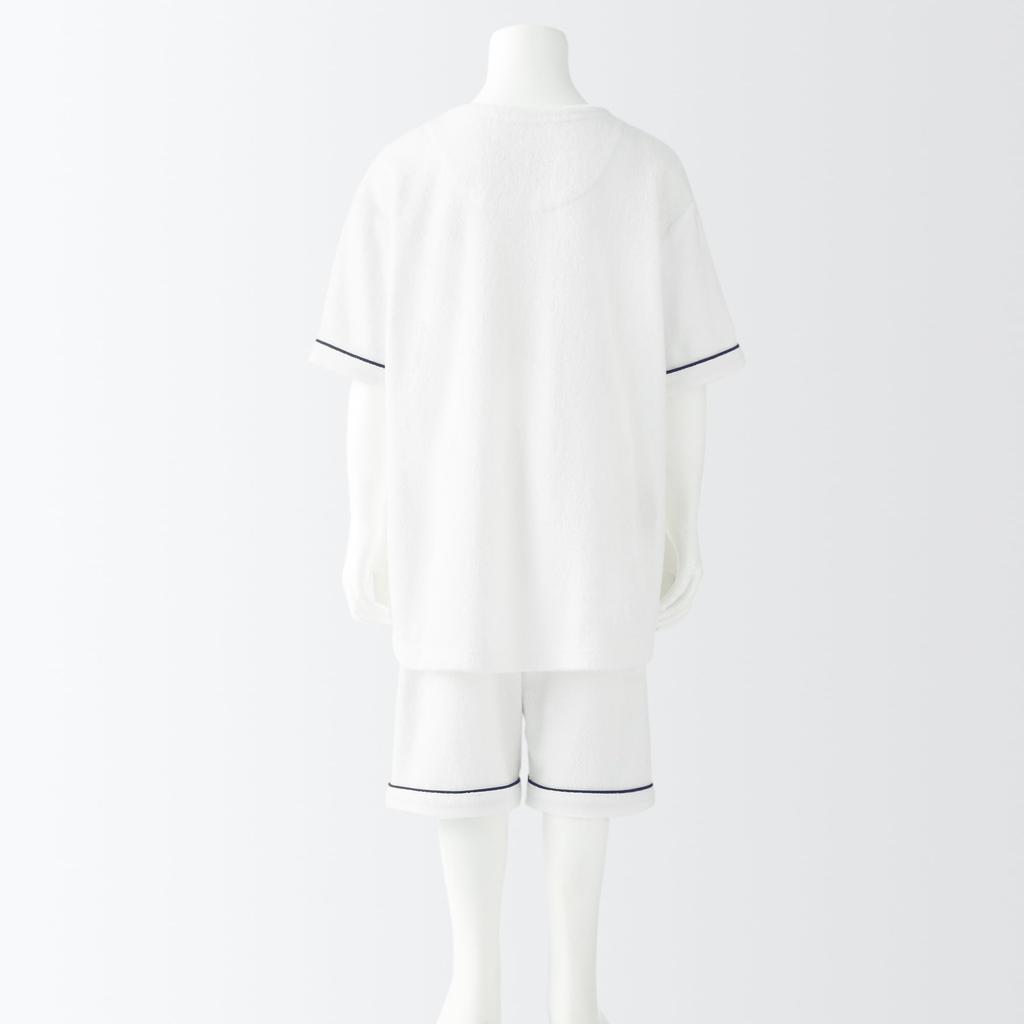 MUJI Kids Wearable Handtuch Pile Kurzarm Room Wear Set Unisex Kinder FE0HOA4S Weiß Kinder Doppelseitig 120-130