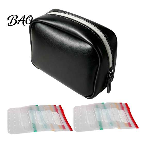 Weekly Pill Planner for Commuting A8 Waterproof Travel Organizer with 7/14 Zippered Pouches, Small Pouch Daily Supplement Travel, Portable Loose Leaf